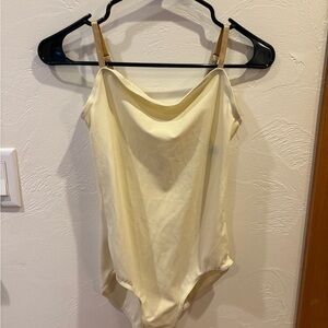 Cream Cowl Neck Bodysuit